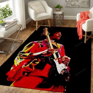 Jimi Hendrix Guitar 3 Music Legend Art Teppich