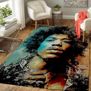 Jimi Hendrix Music Artwork Art Teppich