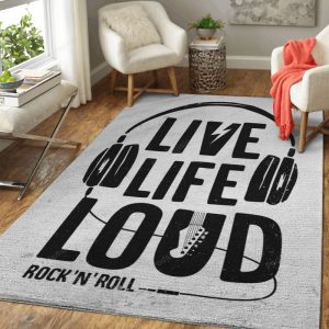 Live Life Loud Music Art Teppich