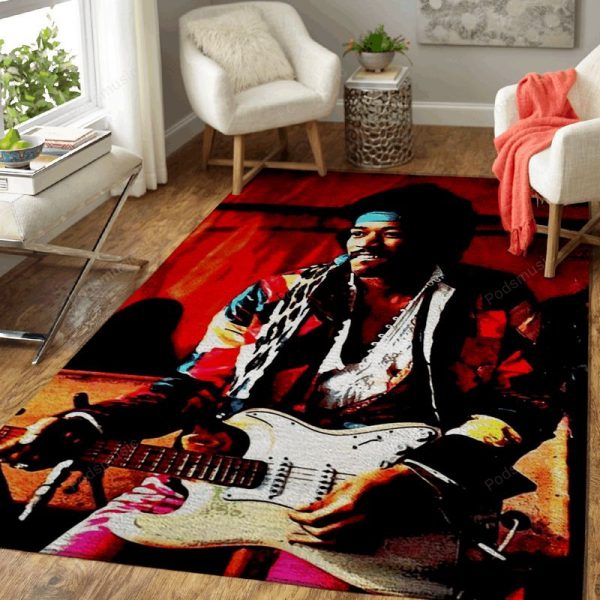 Jimi Hendrix Guitar 7 Music Legend Art Teppich