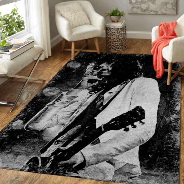 Jimmy Page Music Monochrome Art Teppich