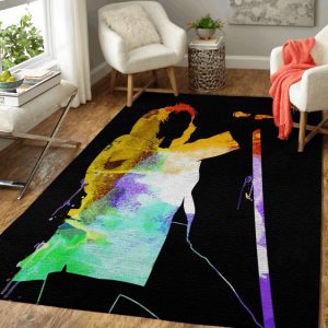 Rod Stewart Watercolor Music Legends On Stage Art Teppich