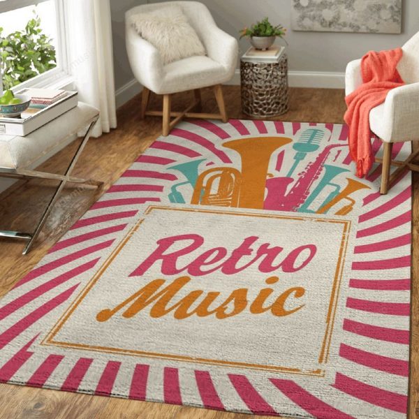 Retro Music Flair Music Art Teppich