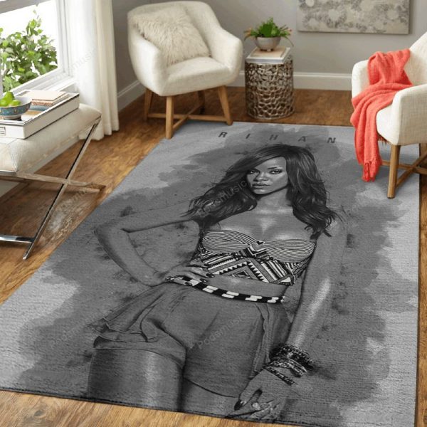 Rihanna Music Monochrome Art Teppich