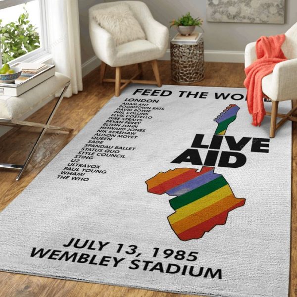 Live Aid London Wembley Music Art Teppich