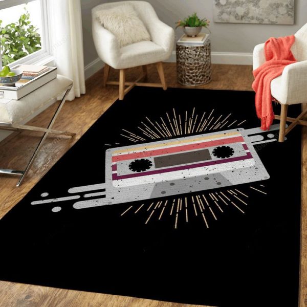 Retro Vintage Cassette Music Illustration Teppich