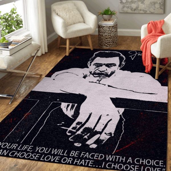 Johnny Cash Quotes All Your Life You Will Be Faced With A Choice Pop Art Teppich