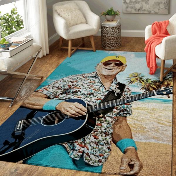 Jimmy Buffett In Beach Music Art Teppich