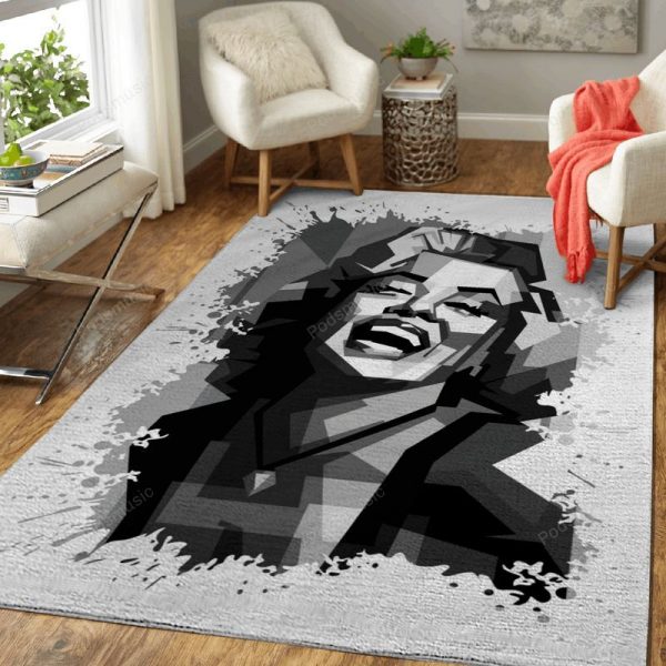 Marilyn Monroe Grayscale Music Art Teppich