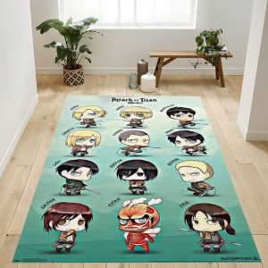 Attack On Titan Chibi Characters Teppich