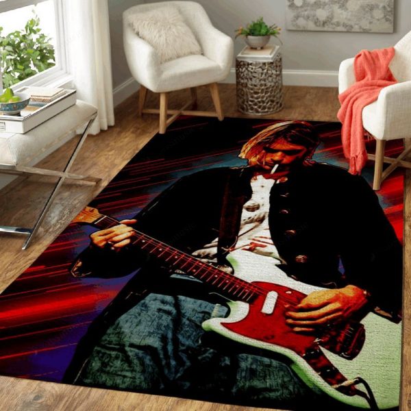 Kurt Cobain Music Light Art Teppich