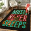 Music Never Sleeps Neon Art Teppich