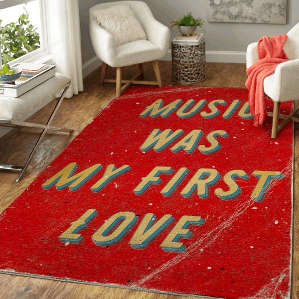 Music Was My First Love My Songbook Art Teppich