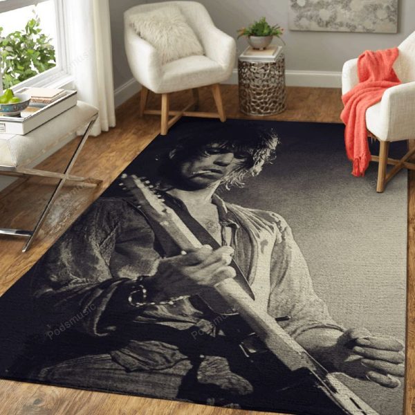 Keith Richards And Guitars Music Art Teppich