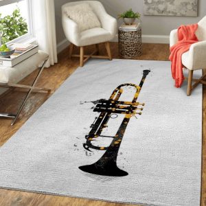 Trumpet Music Art Music Gold And Black Art Teppich