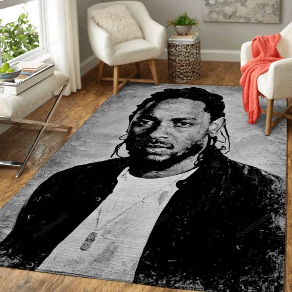 Kendrick Lamar Music Monochrome Art Teppich