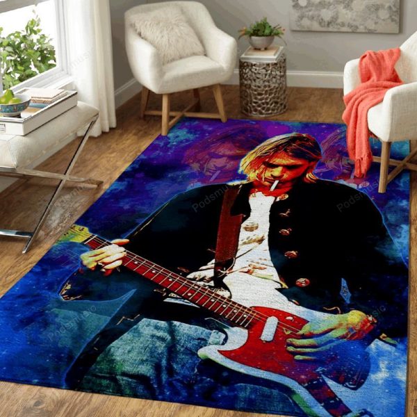 Kurt Cobain Music Space Art Teppich