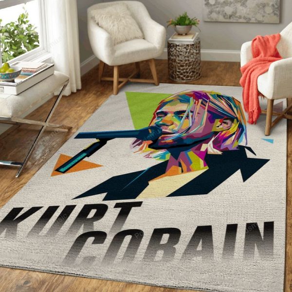 Kurt Cobain Popart Style Music Art Teppich