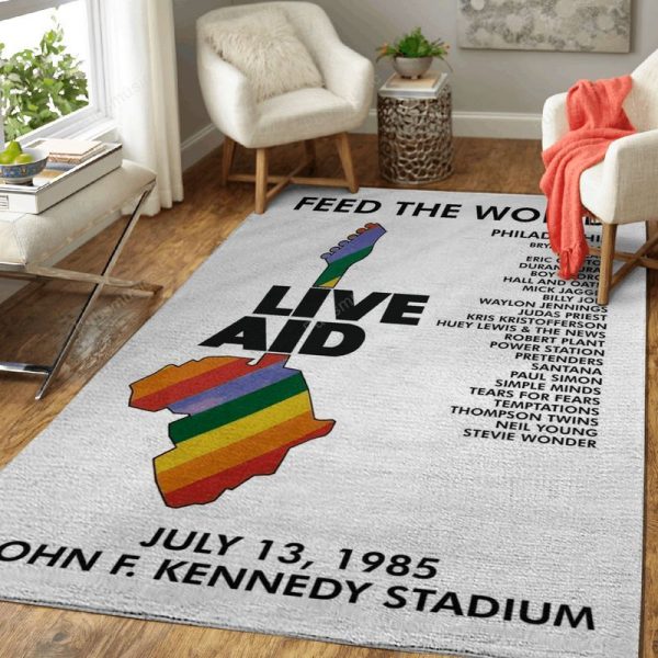 Live Aid Philadelphia Jfk Music Art Teppich