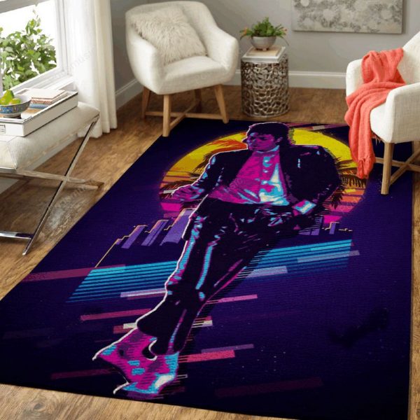 Michael Jackson King Ofpop Artwork Music Synthwave 80s Art Teppich