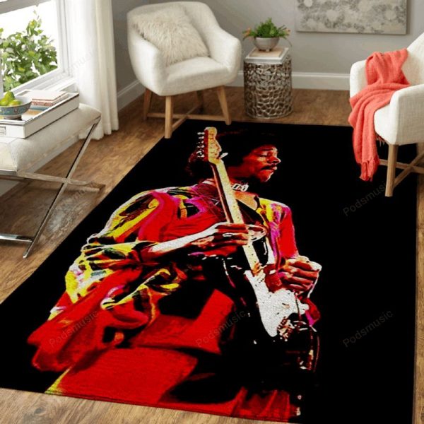 Jimi Hendrix Legend Rock Band Music Guitar Teppich