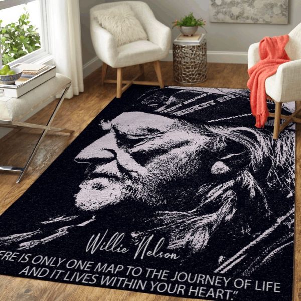 Willie Nelson Quotes There Is Only One Map To The Journey Art Teppich