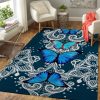 Detaillierte blaue Schmetterlinge Teppich Wohnzimmer Teppichboden