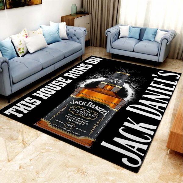 Dieses Haus laeuft auf Jack Daniels Teppich Wohnzimmer Kuechenteppich Teppichboden