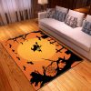Halloween Die Hexe fliegt auf dem Besen Mitternacht Teppich Wohnzimmer Teppiche