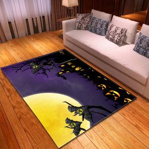 Halloween gruselige Fledermause unter Vollmond Teppiche