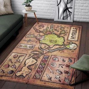 Map Of Hyrule From Legend Of Zelda Ocarina Teppiche