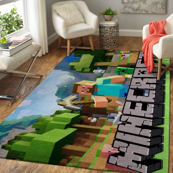 Minecraft Area Rug Video Game Teppich