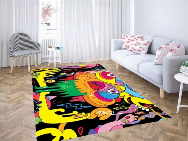 Skateboard Kunst Graffiti Teppich Wohnzimmer Teppiche